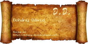 Dohány Dávid névjegykártya